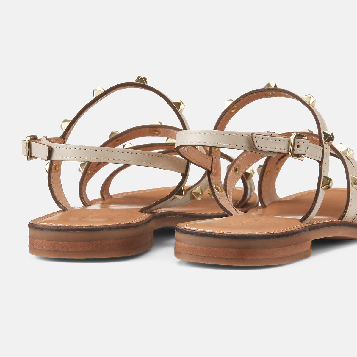 Sandales plates en cuir Maddalusia beige, GEOX