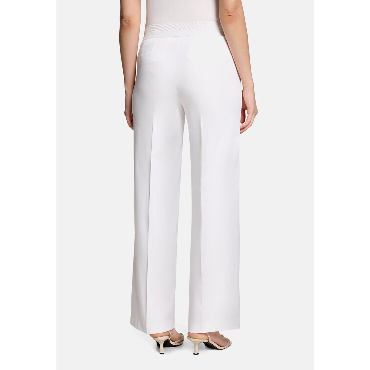 Pantalon business à plis repassés blanc, BETTY BARCLAY
