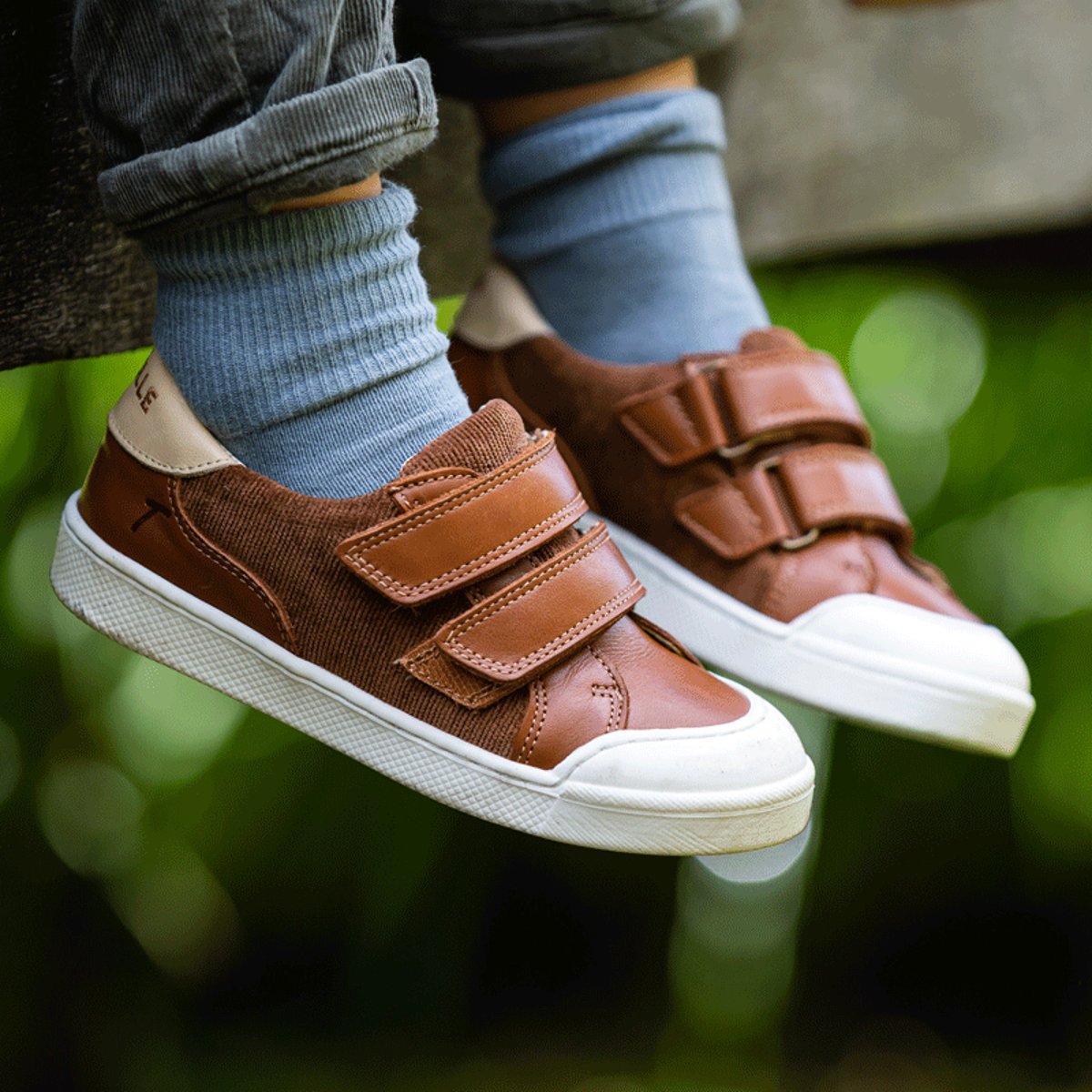 Baskets cuir enfant Happy marron, TICHOUPS