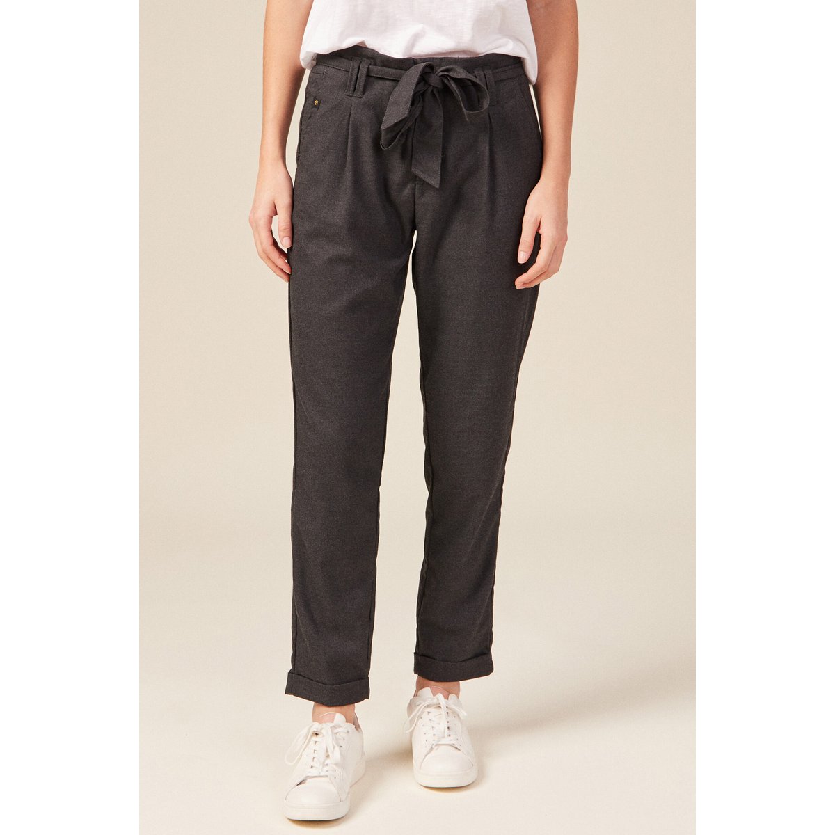 Pantalon paperbag gris, BONOBO