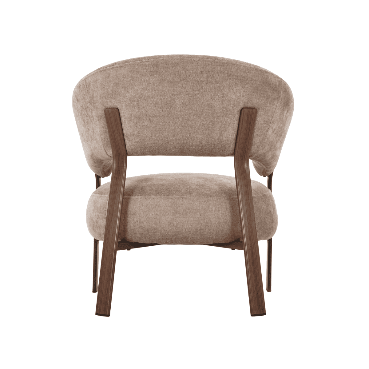 Fauteuil en tissu beige pieds effet noyer LIV beige, CALICOSY