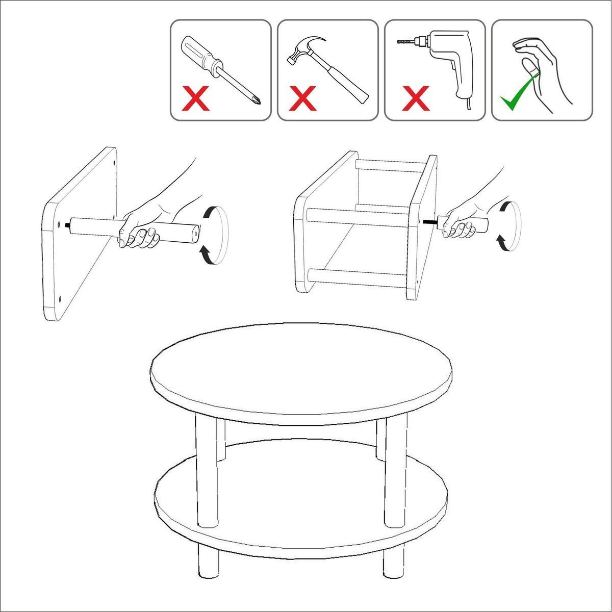 Table basse ronde 2 niveaux - ROBY pin atlantique, CALICOSY