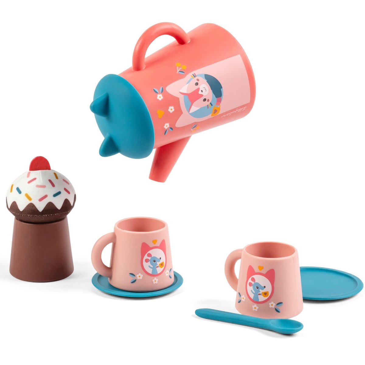 Set de thé pour le bain rose, bleu, marron, LILLIPUTIENS