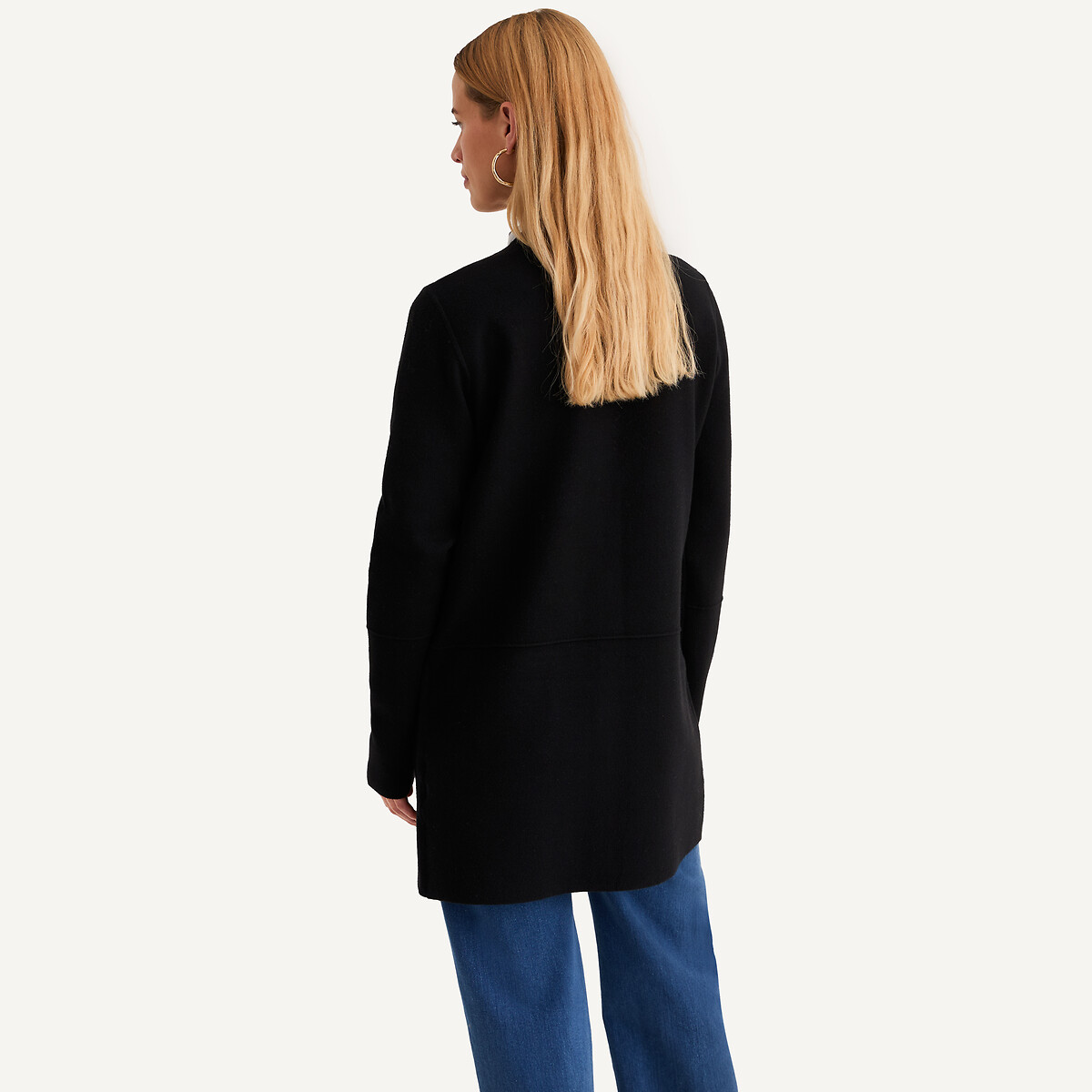 Long Fine Knit Cardigan with Button Fastening black, ANNE WEYBURN