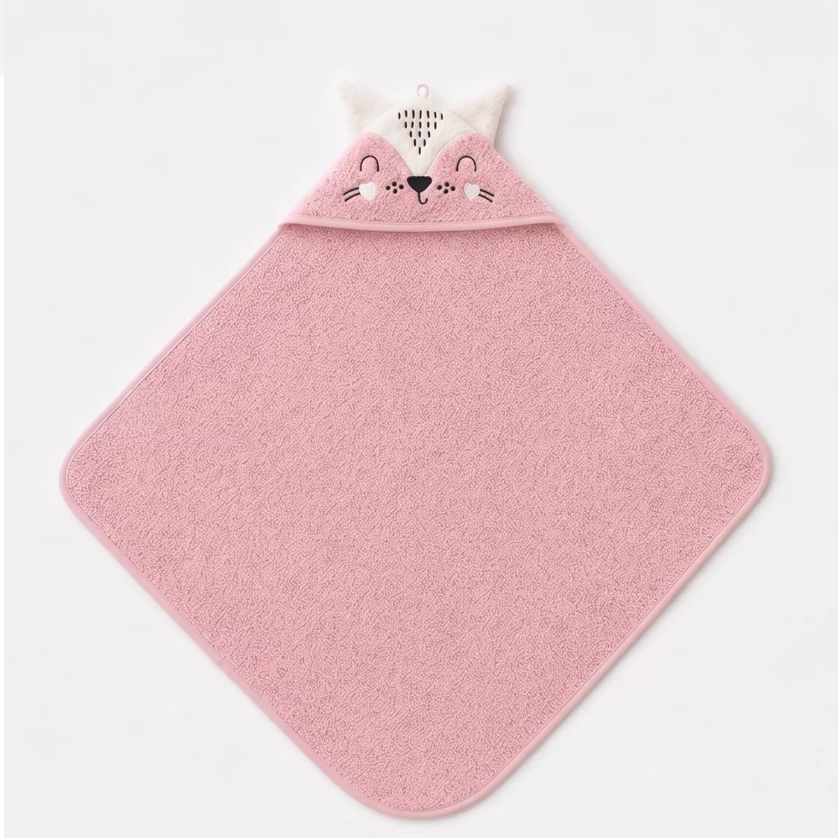 Cape de bain pur coton PETITE RENARDE rose, GARNIER THIEBAUT