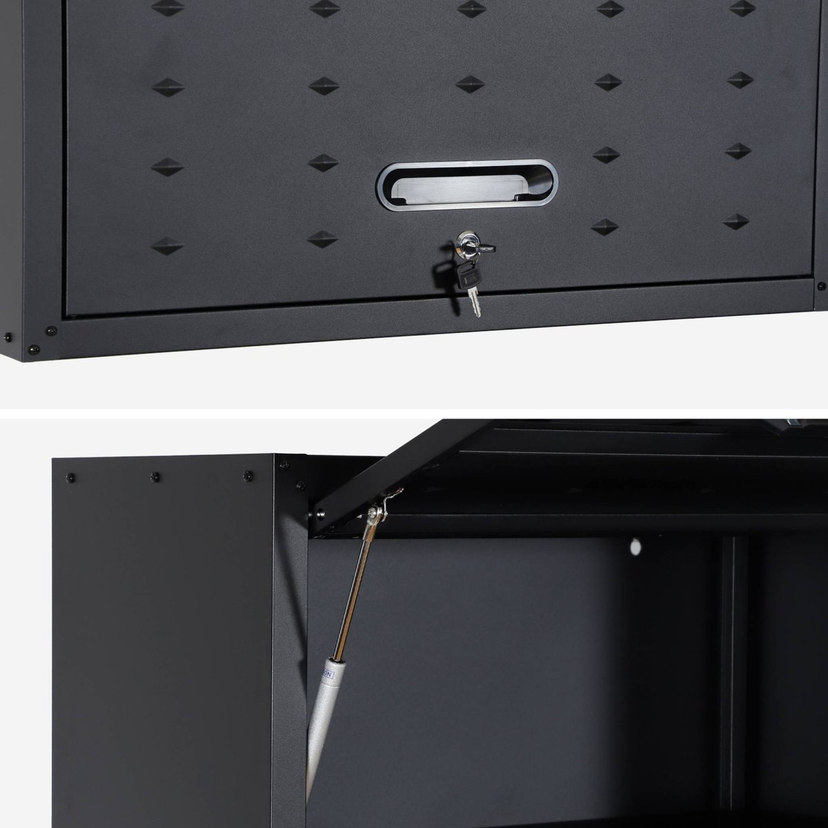 Lot de 2 meubles hauts de rangement pour garage BOBBY noir, SWEEEK
