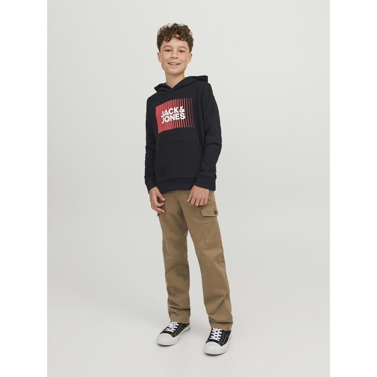 Sweat à capuche en molleton noire - black, JACK & JONES JUNIOR