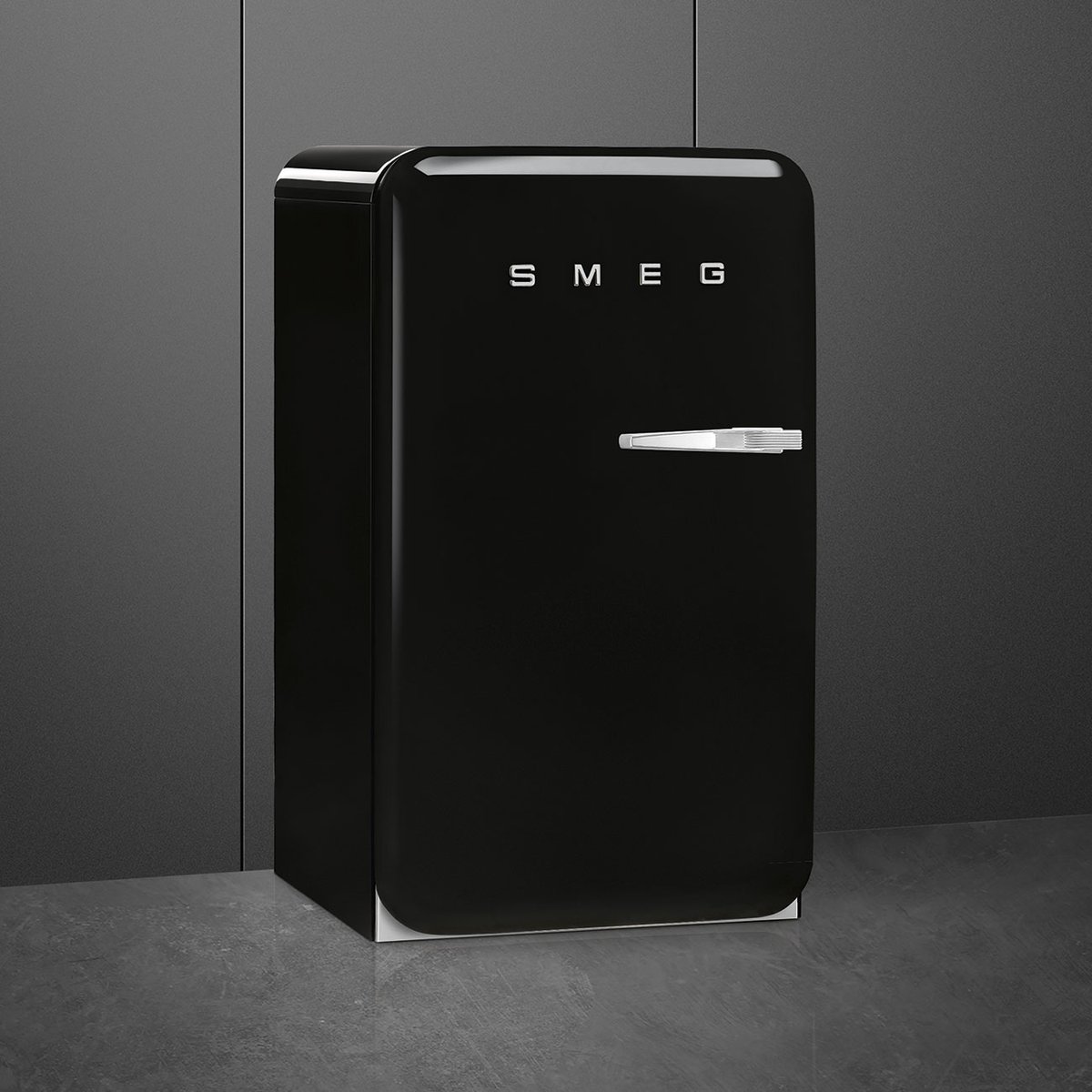 Mini réfrigérateur 1 porte poignée à droite FAB10 noir brillant, SMEG
