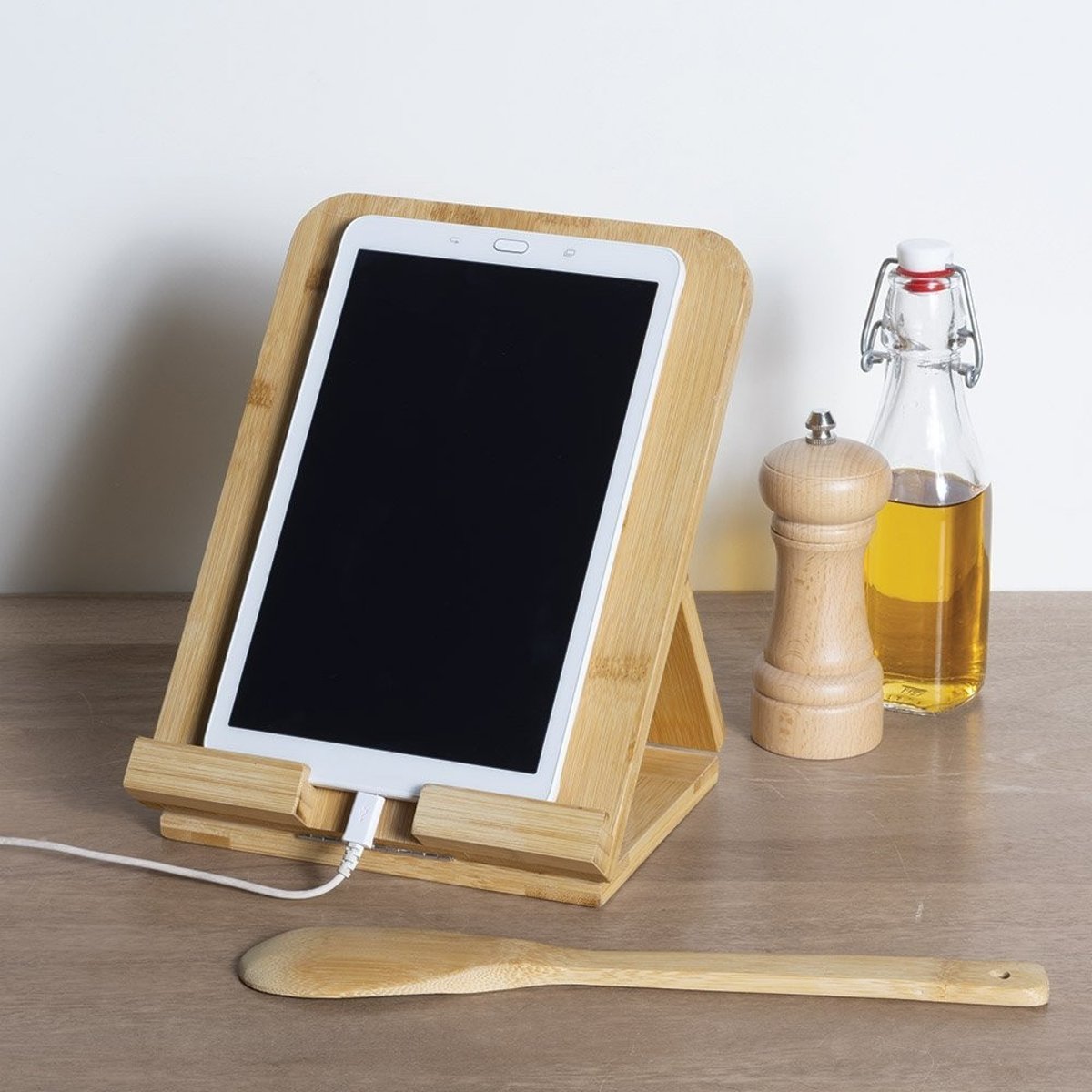 Support Tablette Bambou beige, ATMOSPHERA