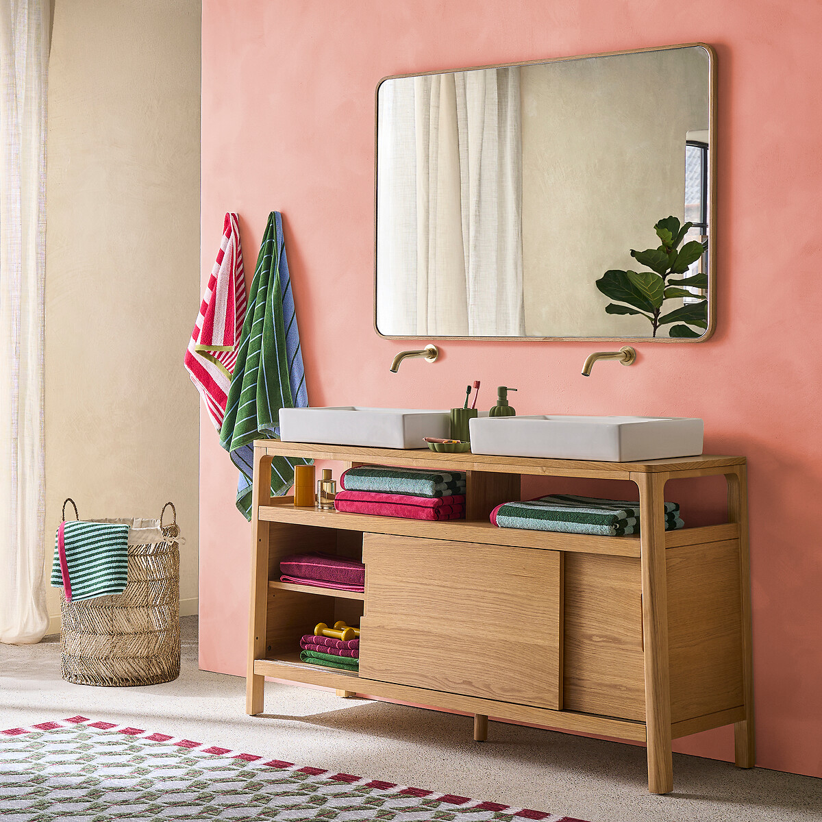 Miroir rectangulaire plaqué chêne 80x120 cm Iodus naturel, LA REDOUTE INTERIEURS