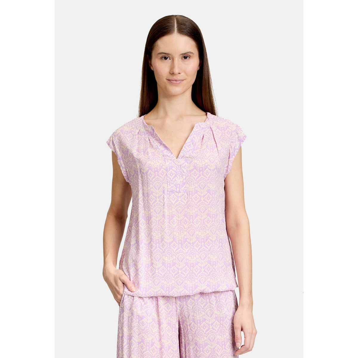 Blouse casual à motifs blanc/violet, CARTOON