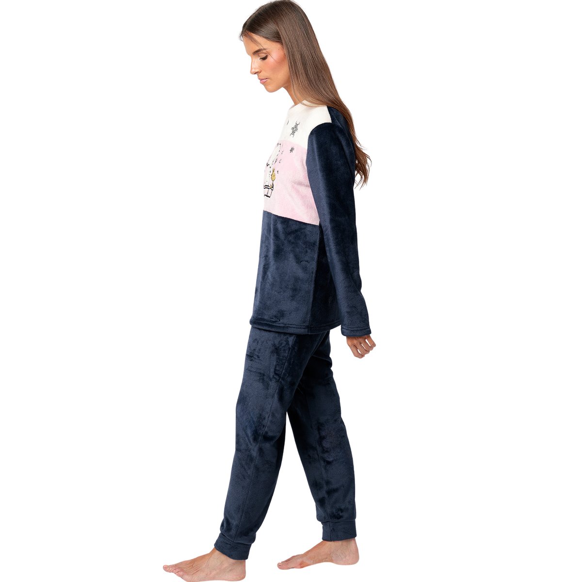 Pyjama pantalon top manches longues Snow Drift Peanuts bleu, ADMAS