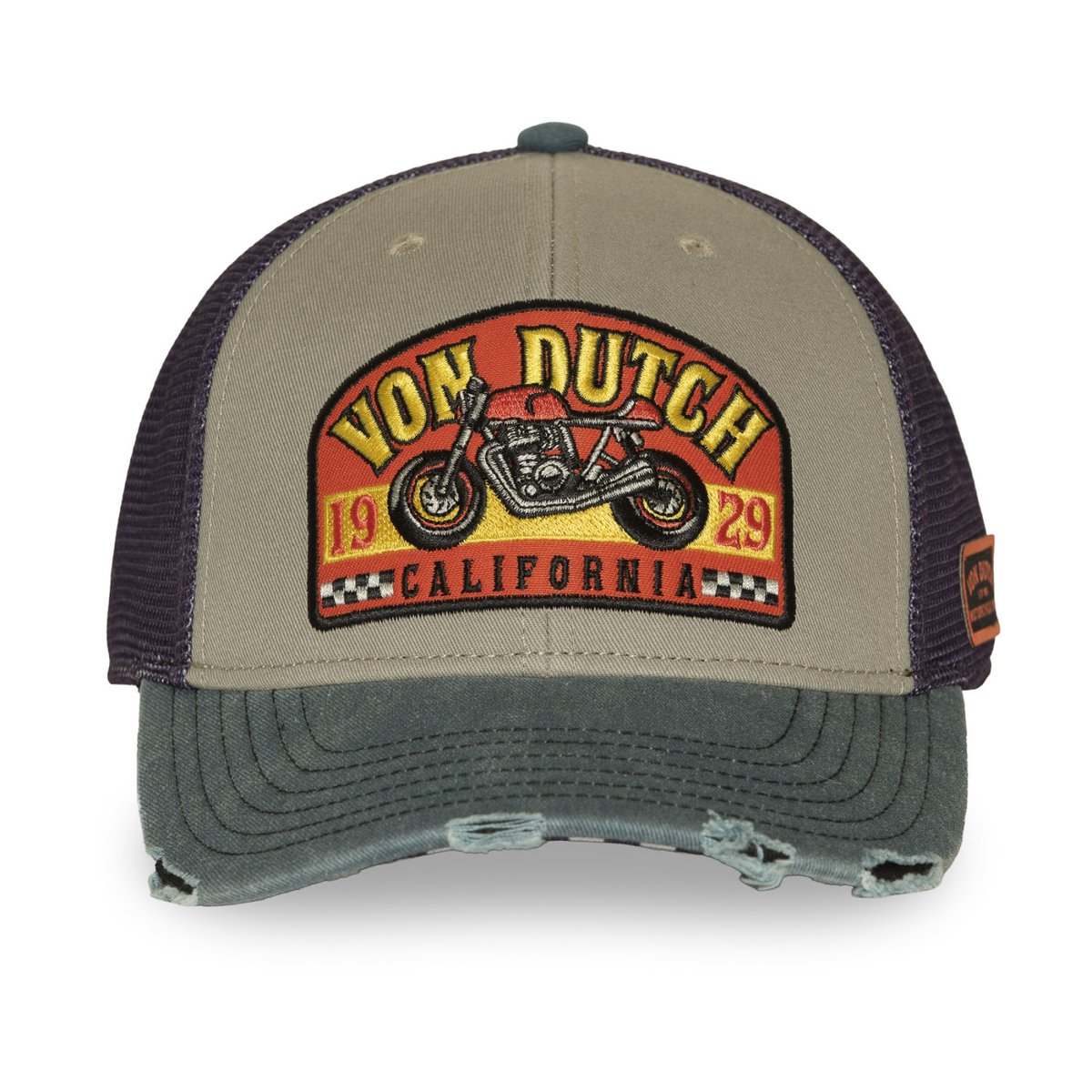 Casquette Trucker S-CURVED kaki/gris/vert/violet, VON DUTCH