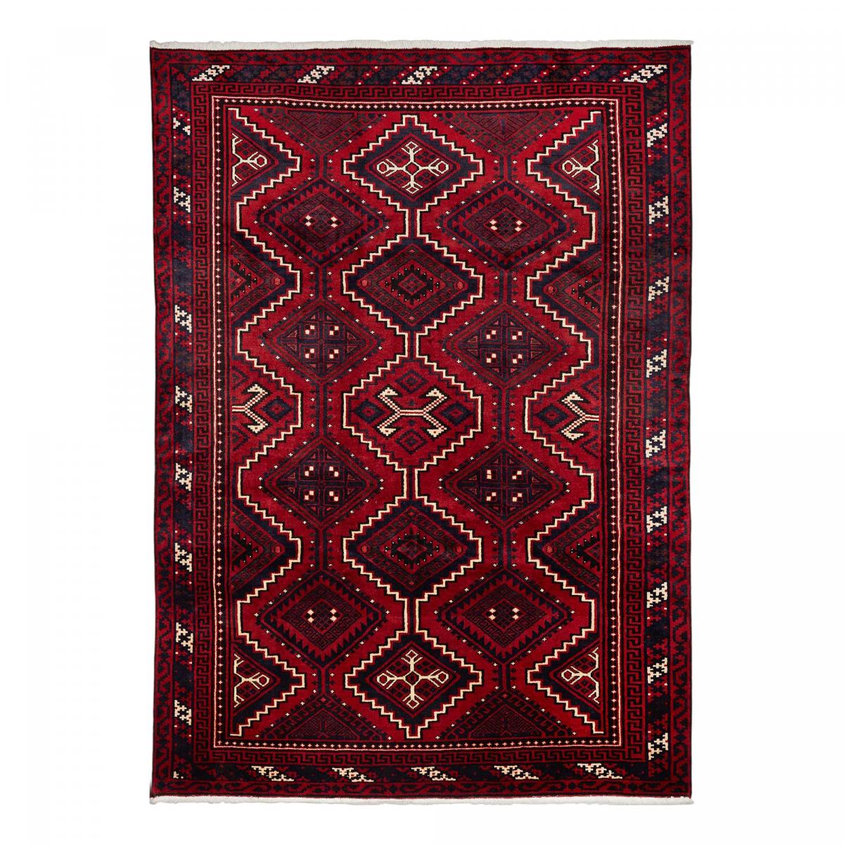 Tapis d'orient, motif oriental, noué main en laine, LORI 4 rouge, crème, noir, UN AMOUR DE TAPIS