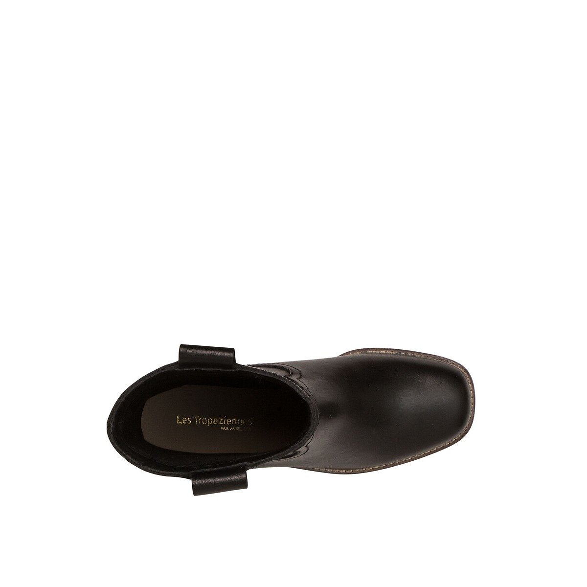 Bottines plates en cuir, VICTORIA noir, LES TROPEZIENNES PAR M.BELARBI