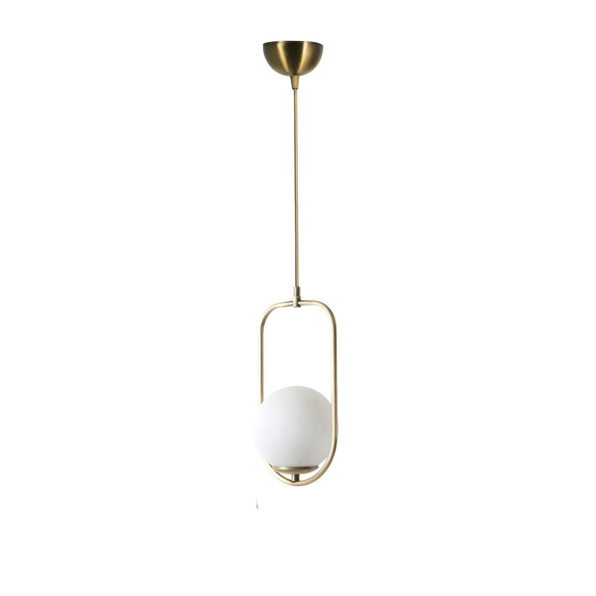 Suspension design dorée 1 globe verre dépoli sur cadre SIERRE doré, PIER IMPORT