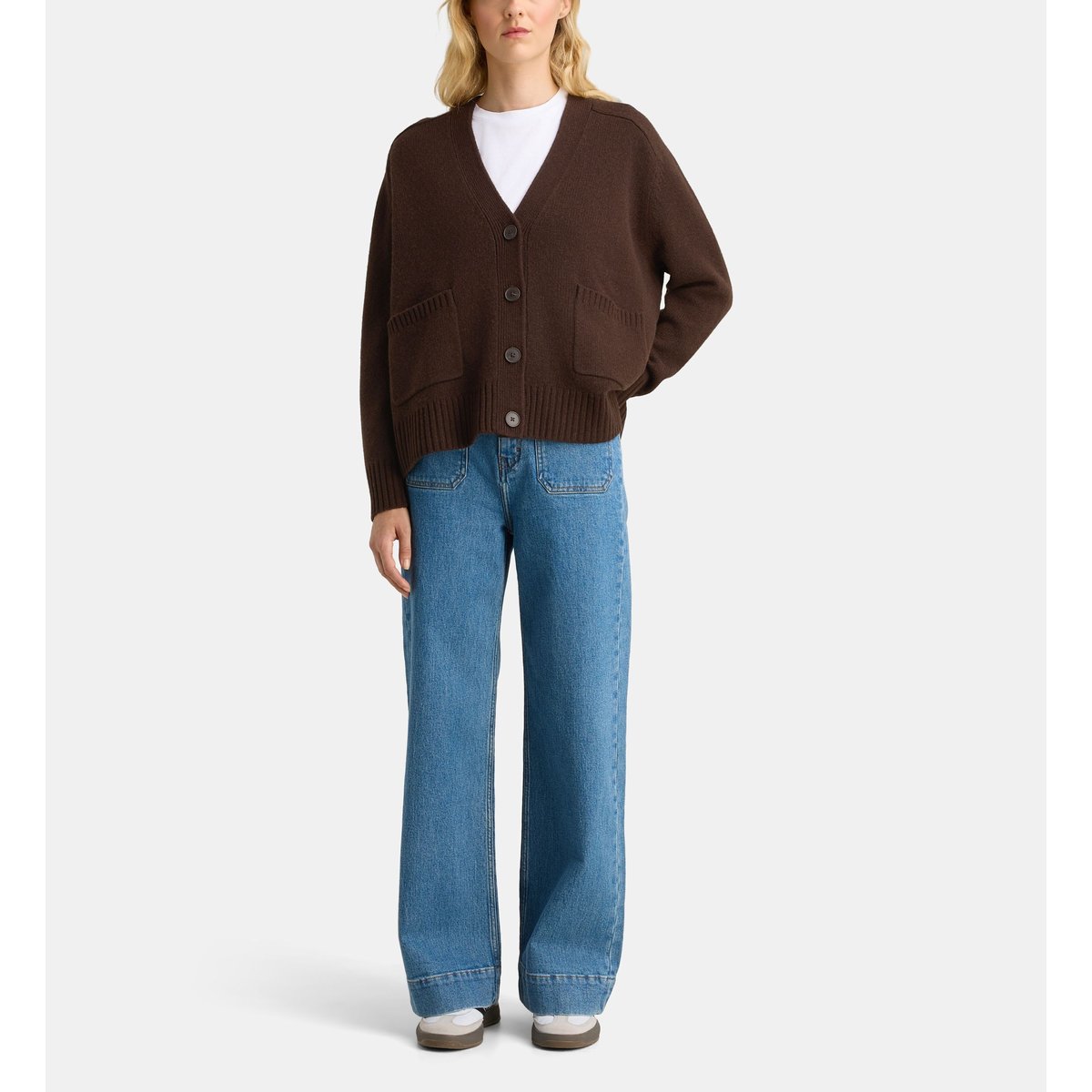 Gilet ample bastille en laine marron chocolat, GALERIES LAFAYETTE