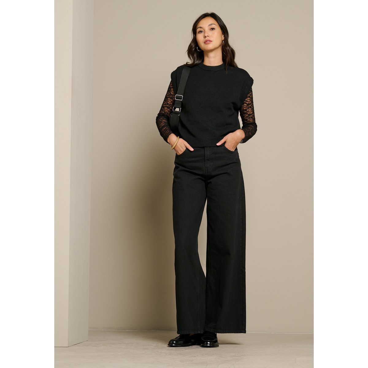 Pull sans manches noir, LOLALIZA