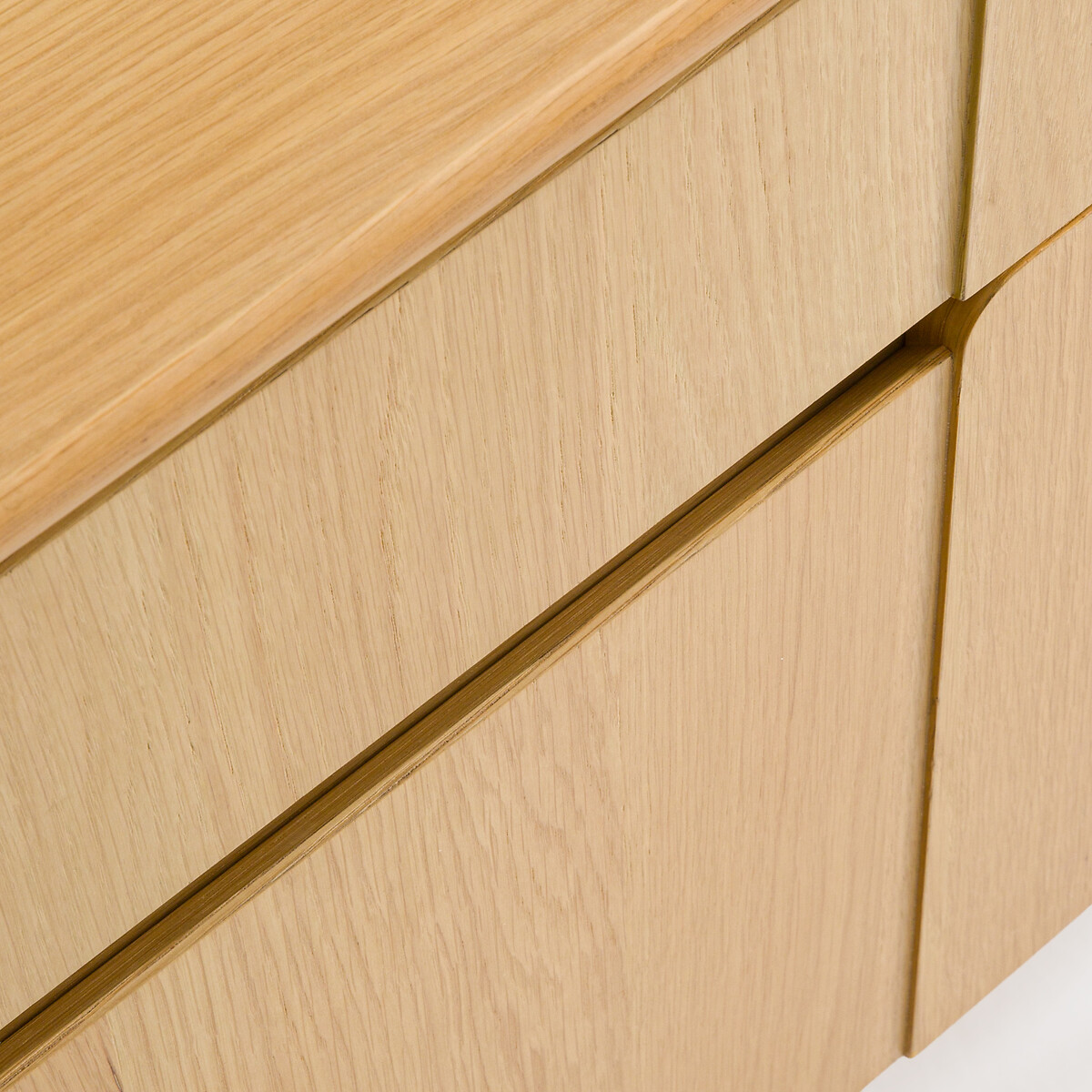 Buffet placage chêne, 3 portes 3 tiroirs, Bellita coloris chêne, LA REDOUTE INTERIEURS