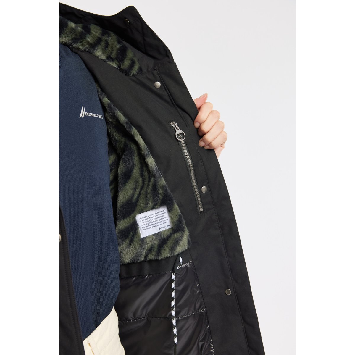 Parka longue en polyester recyclé BLAZIK noir, BERMUDES