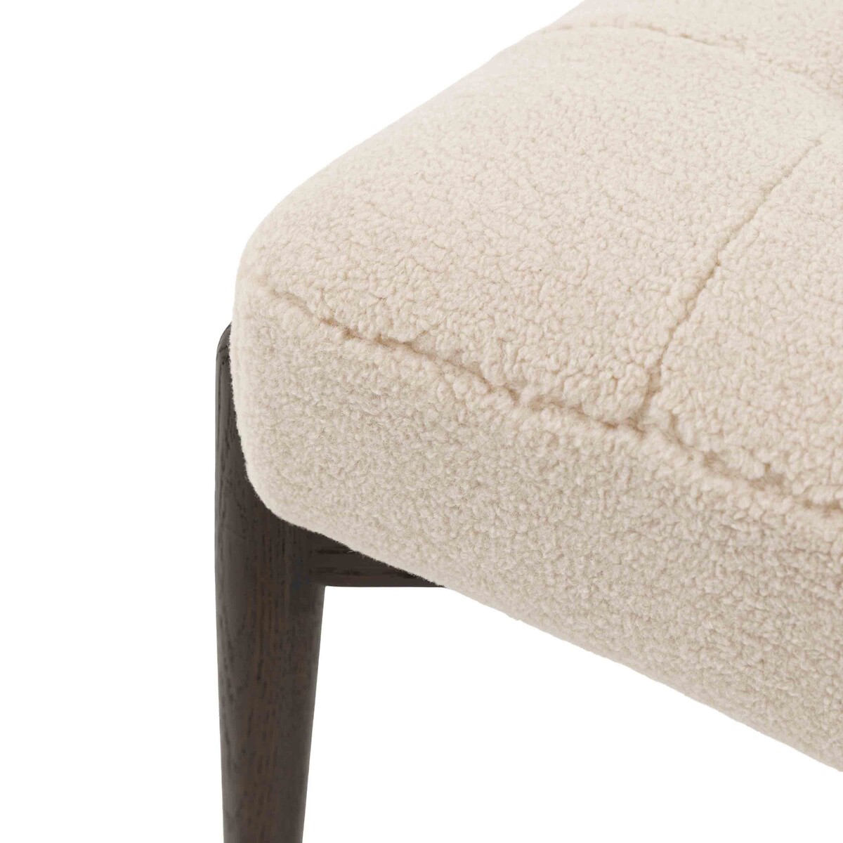 Humphrey Faux Sheepskin & Ash Wood Footstool off-white, ÉDITÉ