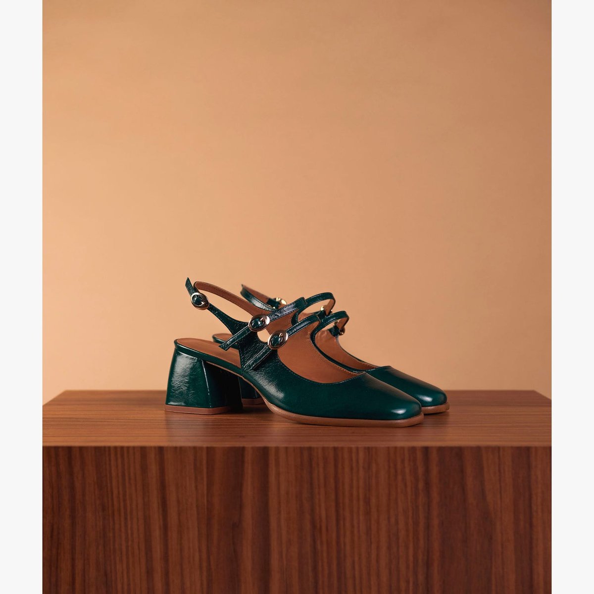 Escarpin en cuir DEBBIE bleu lagon, BOCAGE