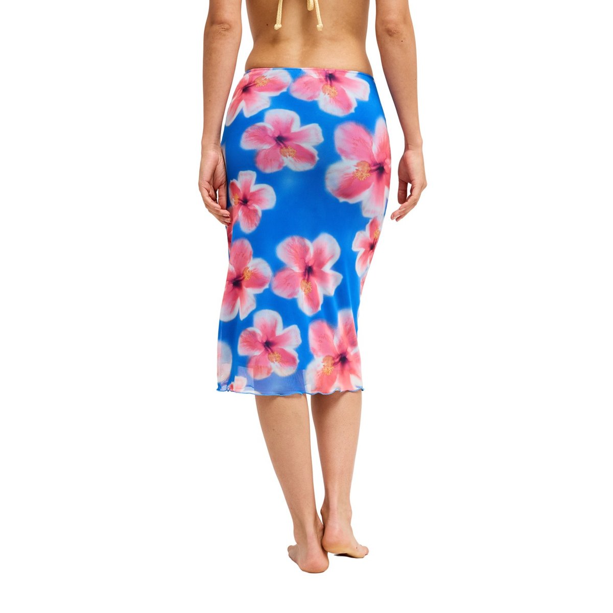 Jupe avec empiècement en mesh TIDAL MUSE. bleu super sonic hibiscus daze, ROXY