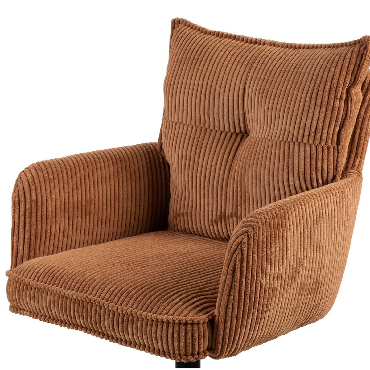 Chaise de bureau velours côtelé caramel, ZAGO