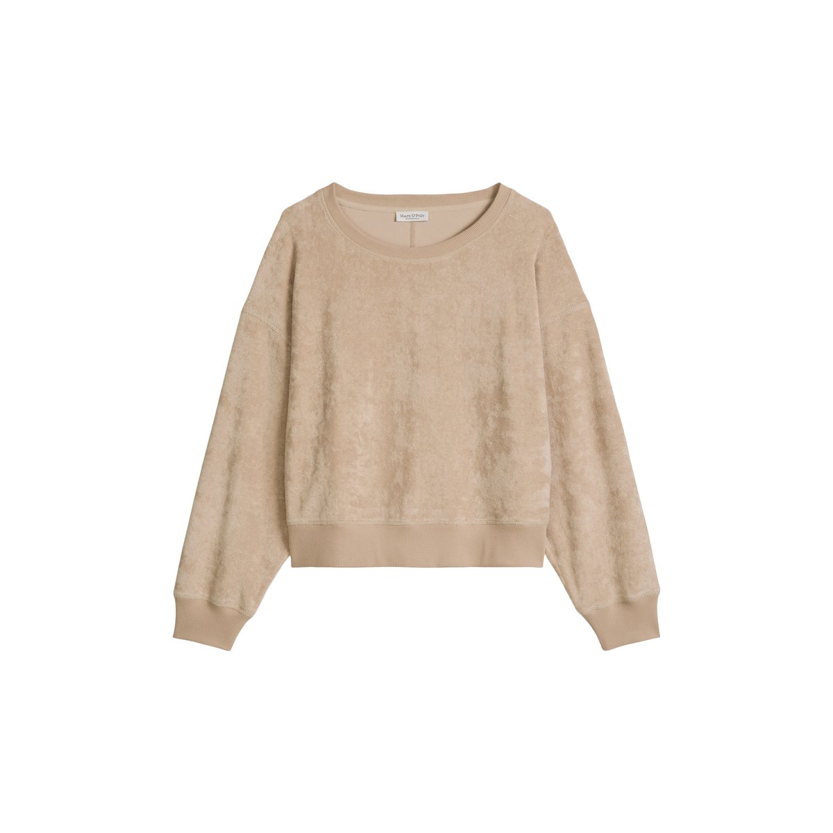 Sweat-shirt en éponge regular en mélange de coton organique beige, MARC O'POLO