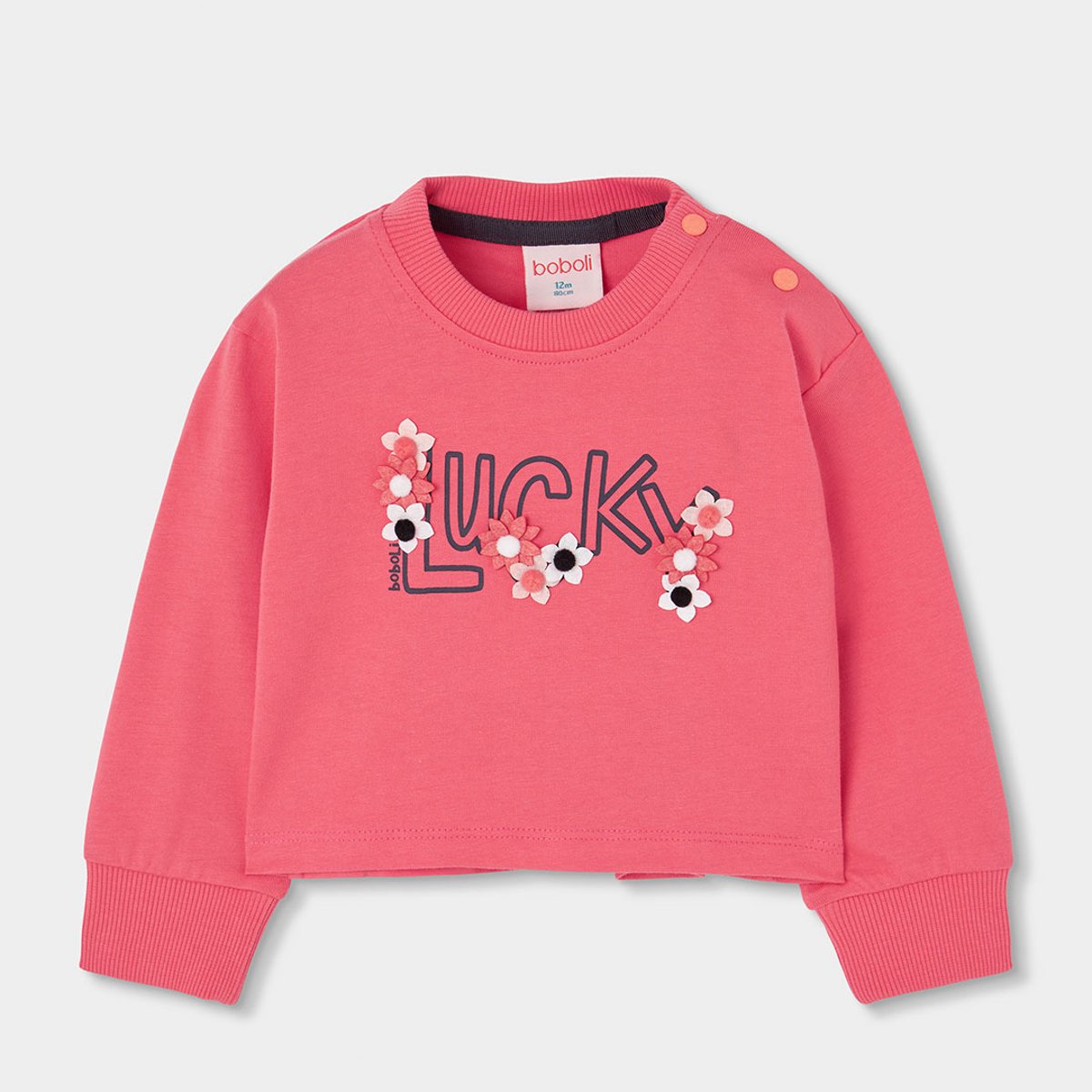 T-shirt en maille fille imprimé fleurs pink, BOBOLI