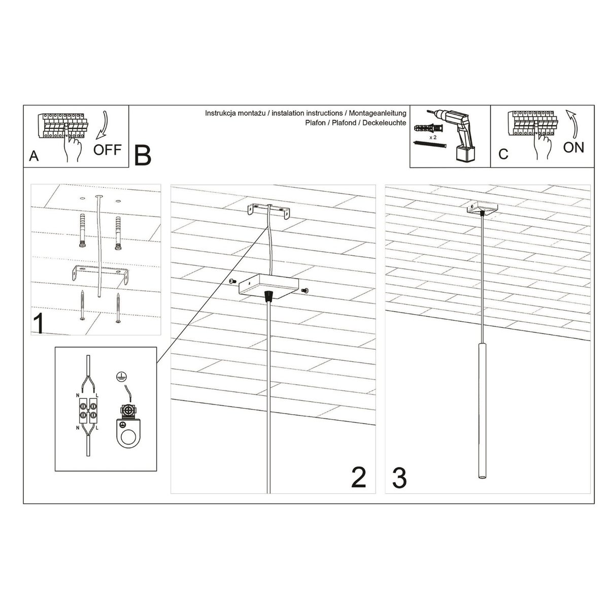 Suspension Acier Jaune G9 1 PASTELO jaune, EDEN