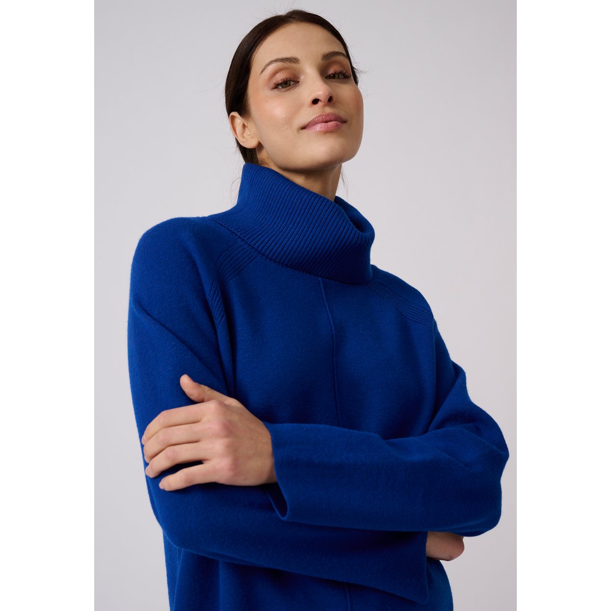 Pull col boule Thermolactyl bleu, DAMART