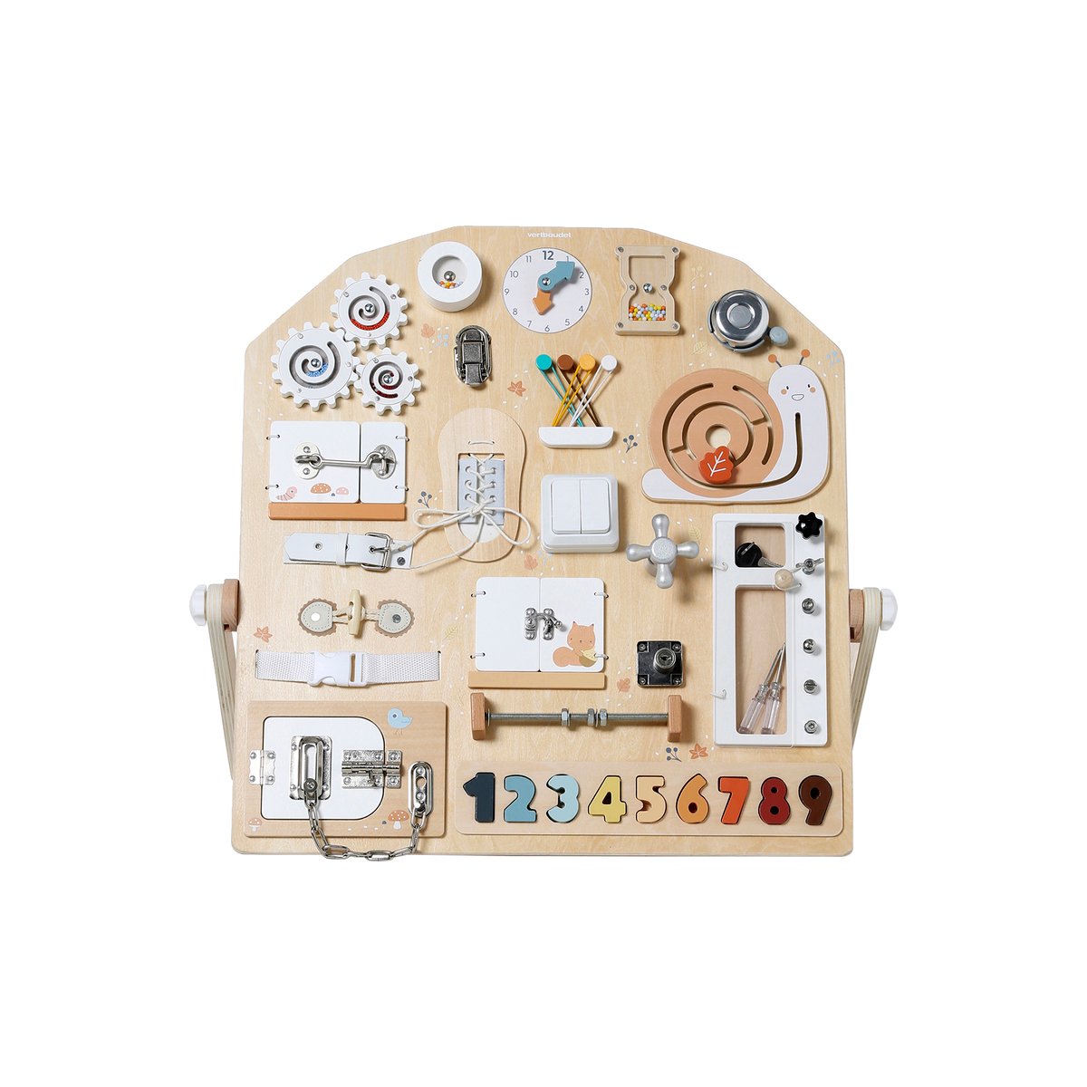 Planche d'apprentissage multi activités en bois FSC® bois, VERTBAUDET