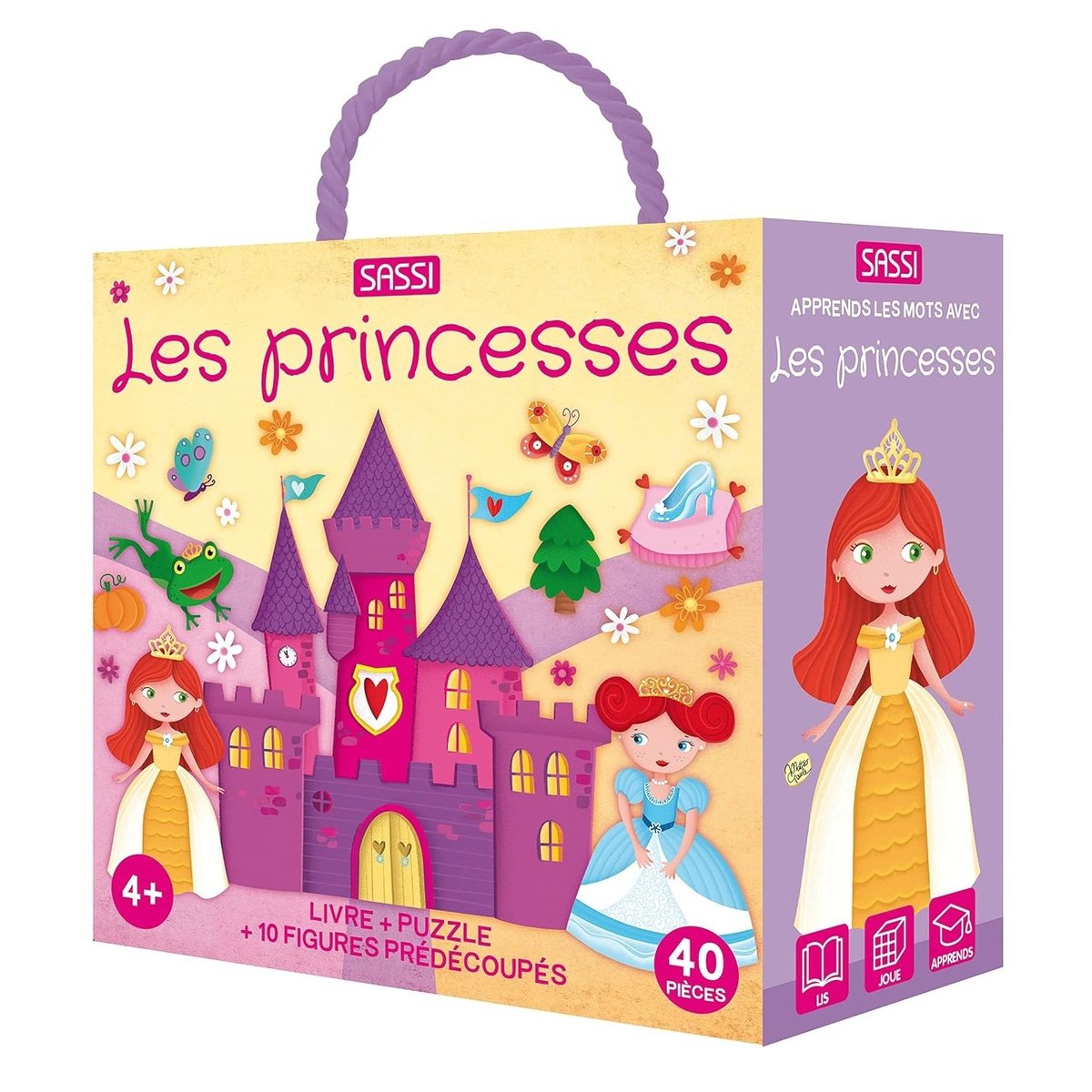 Livre et puzzle Les Princesses violet, SASSI JUNIOR