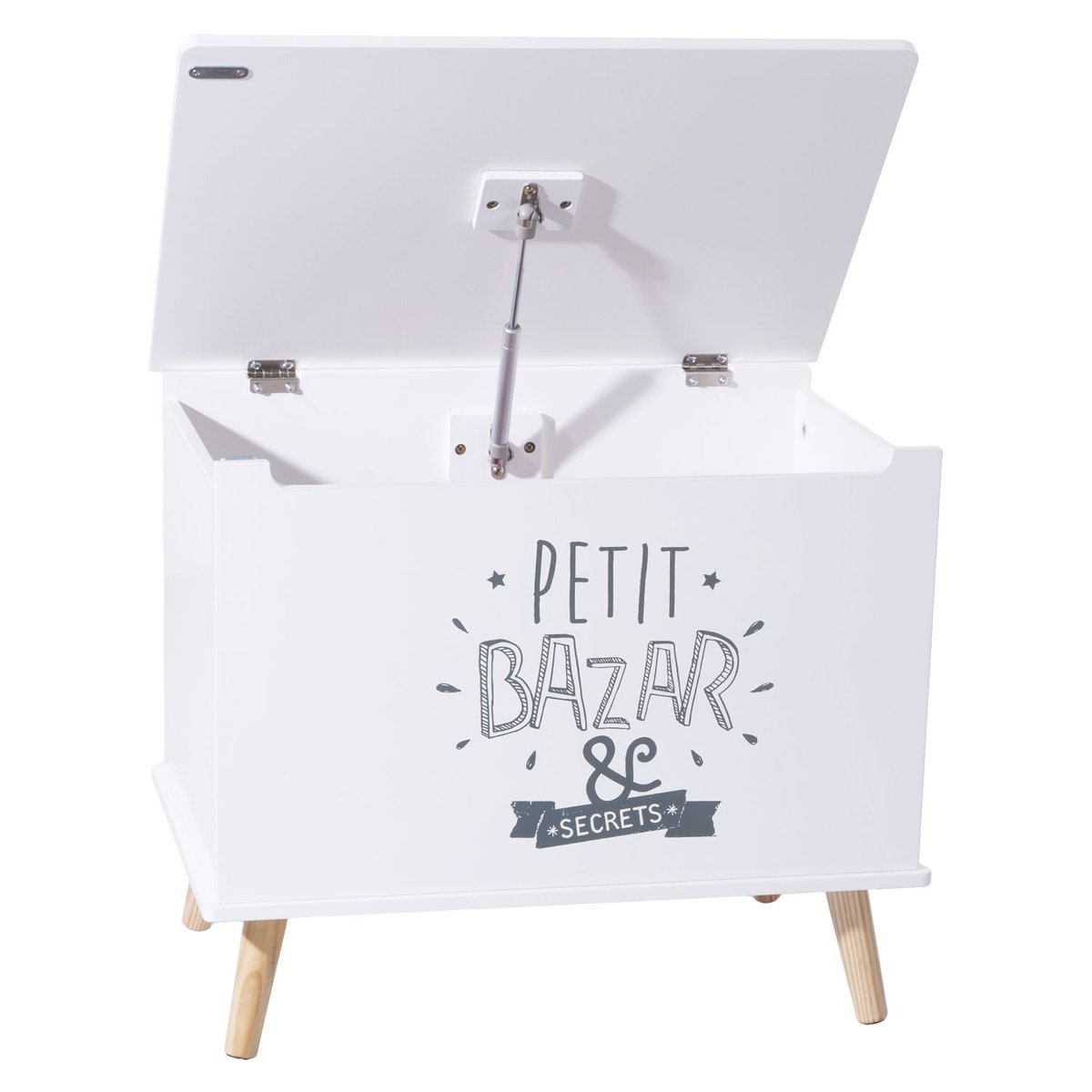 Coffre de rangement enfant avec couvercle LOELI blanc, ATMOSPHERA