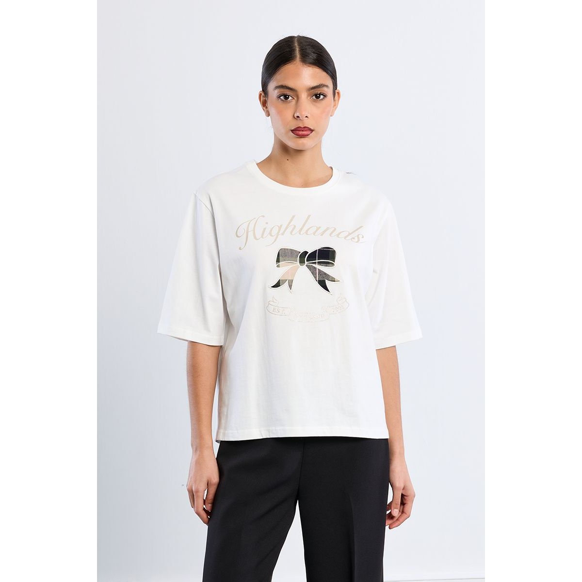 T-shirt oversize en coton, brodé blanc, LILI SIDONIO