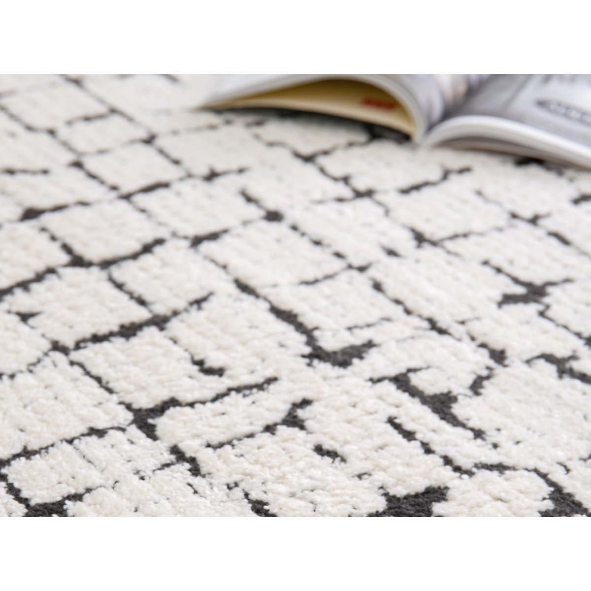 Tapis poils poils courts style contemporain, NEBULIA beige, BOBOCHIC