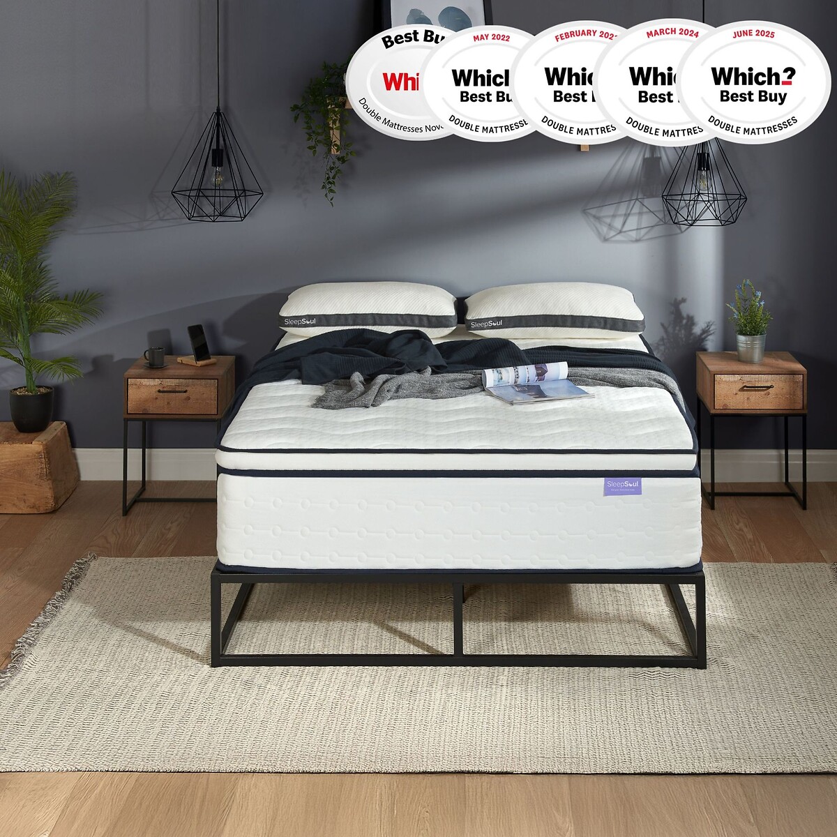 SleepSoul Space 2000 Pocket Mattress white, SLEEPSOUL
