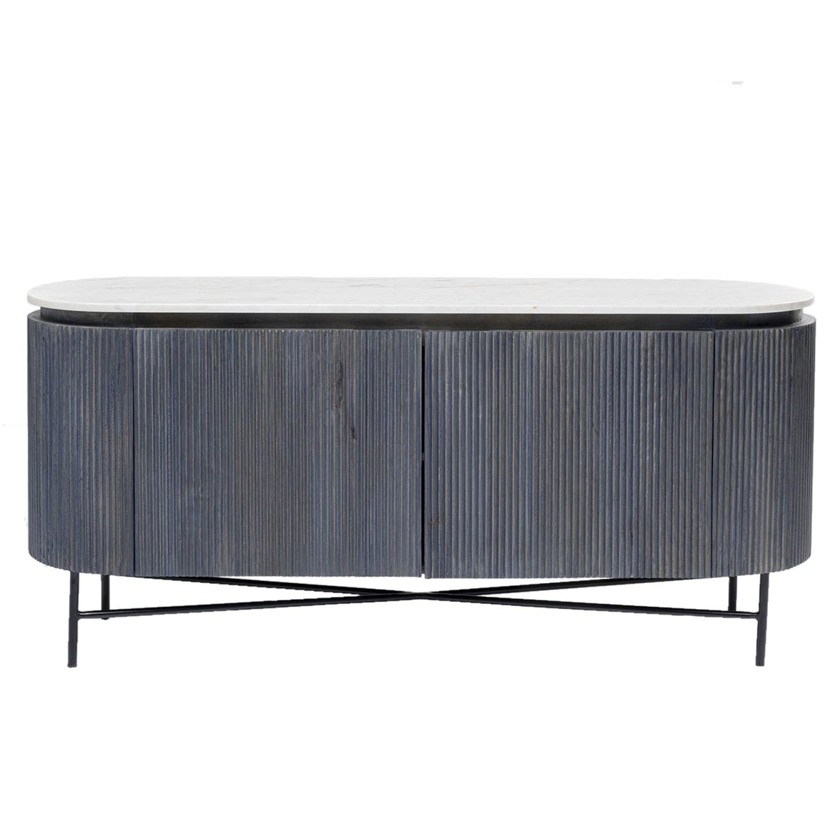 Buffet en manguier et marbre, GLENN noir, KARE DESIGN