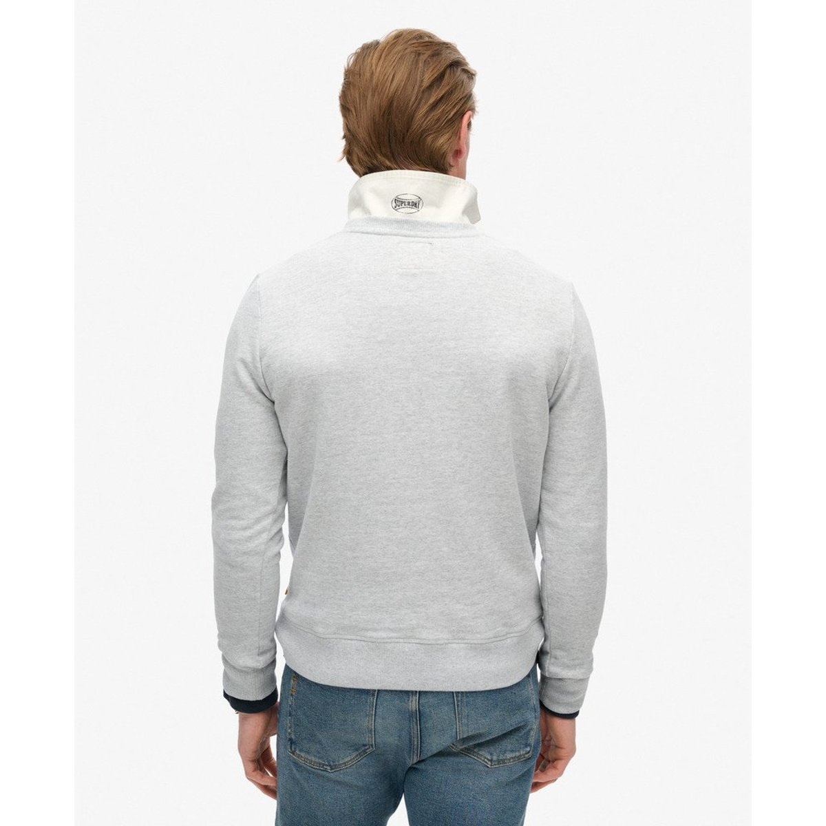 Sweat ras du cou à motif Outdoors gris flocon chiné, SUPERDRY