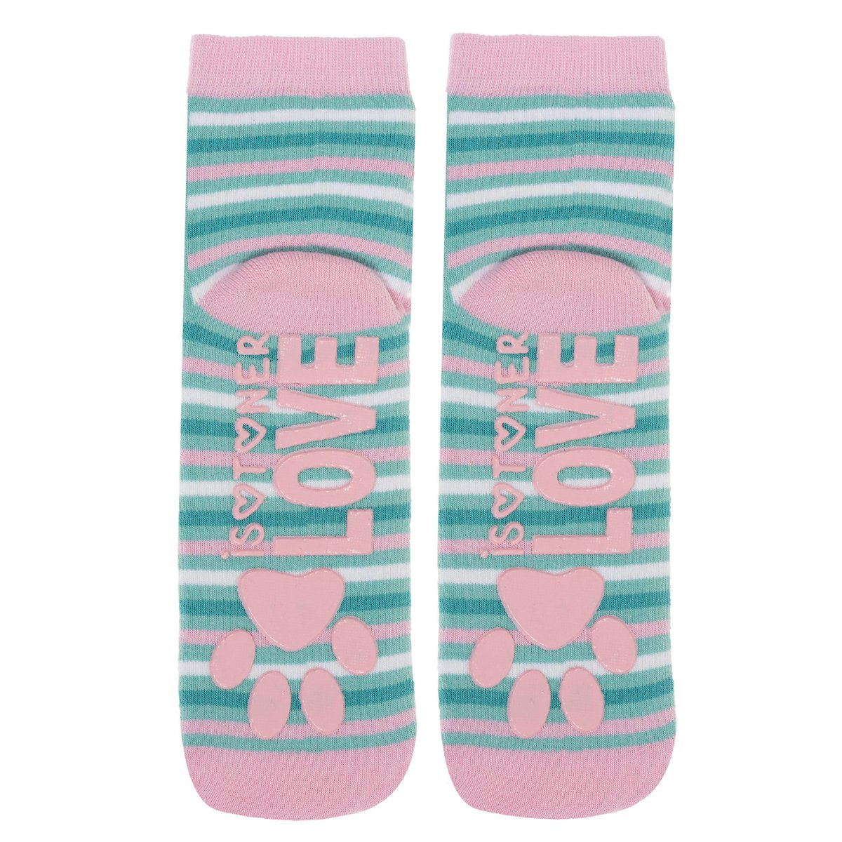 Chaussettes anti-dérapantes coton, picots antidérapants bleu, ISOTONER
