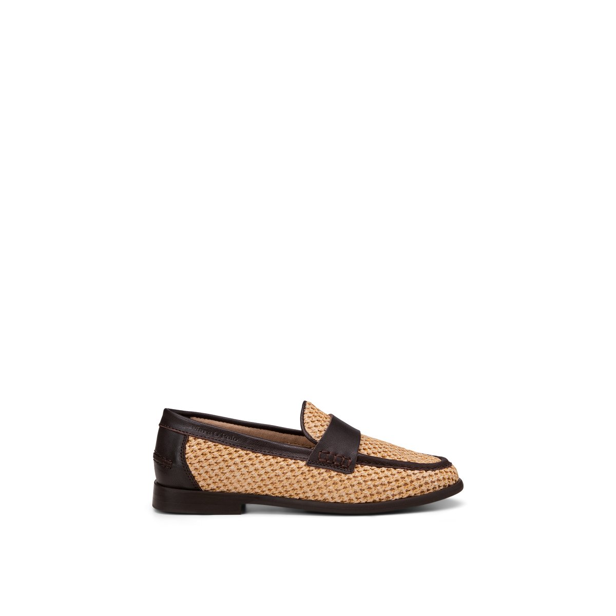 Loafer modèle Fiona en raphia aéré avec du cuir marron, MARC O'POLO