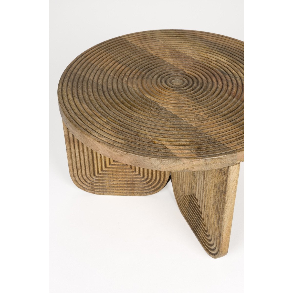 Table basse sculptée en bois - MAEZE marron, MATHI DESIGN