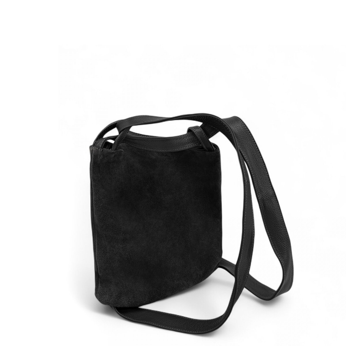 Sac multipositions en croûte de cuir SOHO SUEDE noir, OH MY BAG