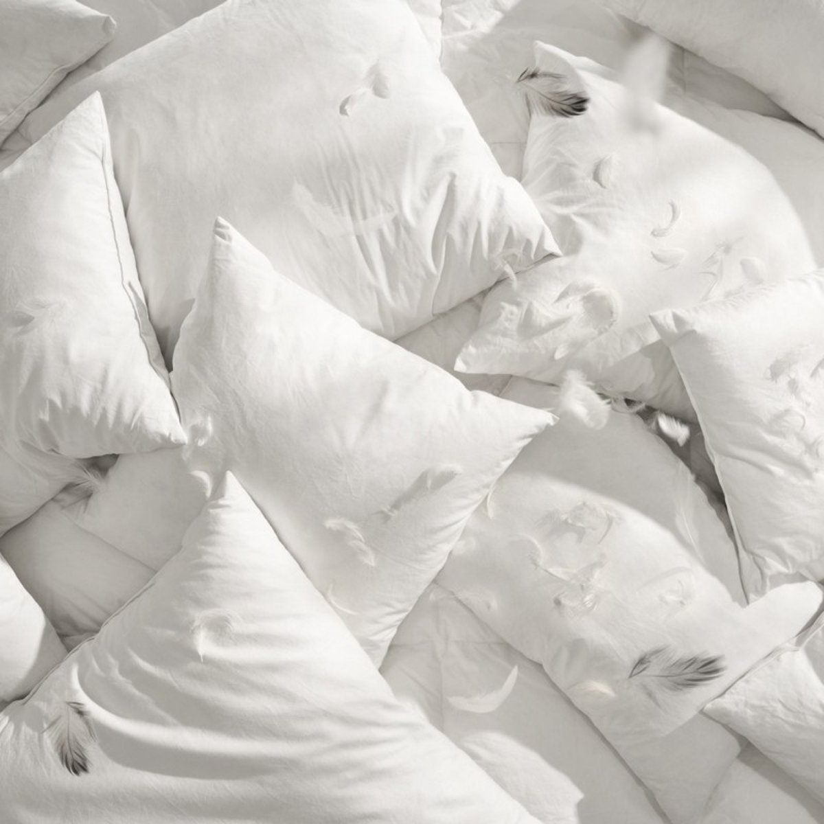 Coussin en plumes garnissage carré blanc, IB LAURSEN