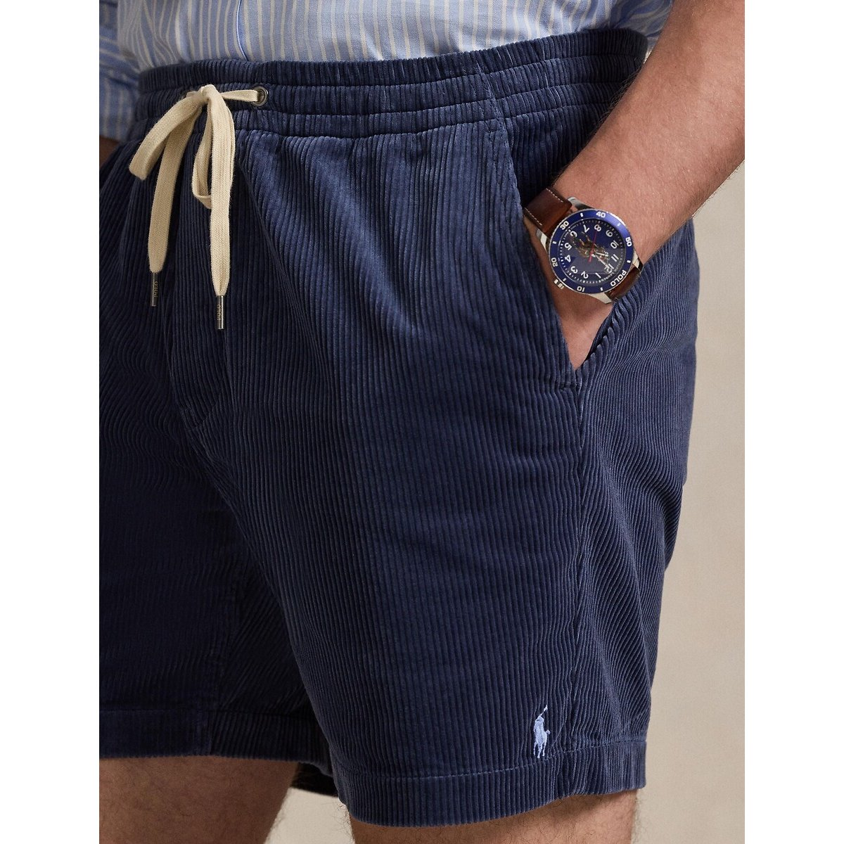 Prepster-polo-short van ribfluweel 15 cm marine , POLO RALPH LAUREN