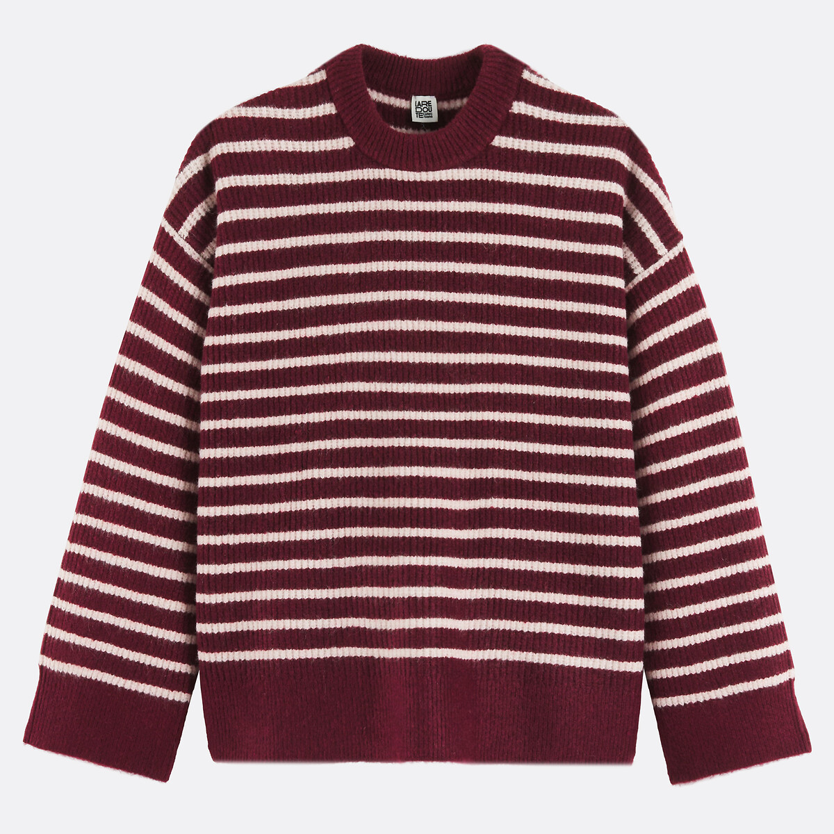 Pull girocollo a righe, taglio ampio rosa, LA REDOUTE COLLECTIONS