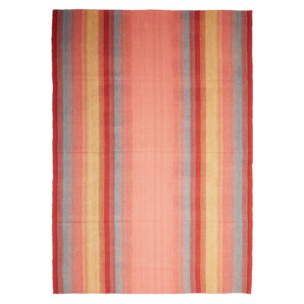 Authentique tapis d'Orient kilim fait main en laine A 1 rouge, jaune, orange, UN AMOUR DE TAPIS