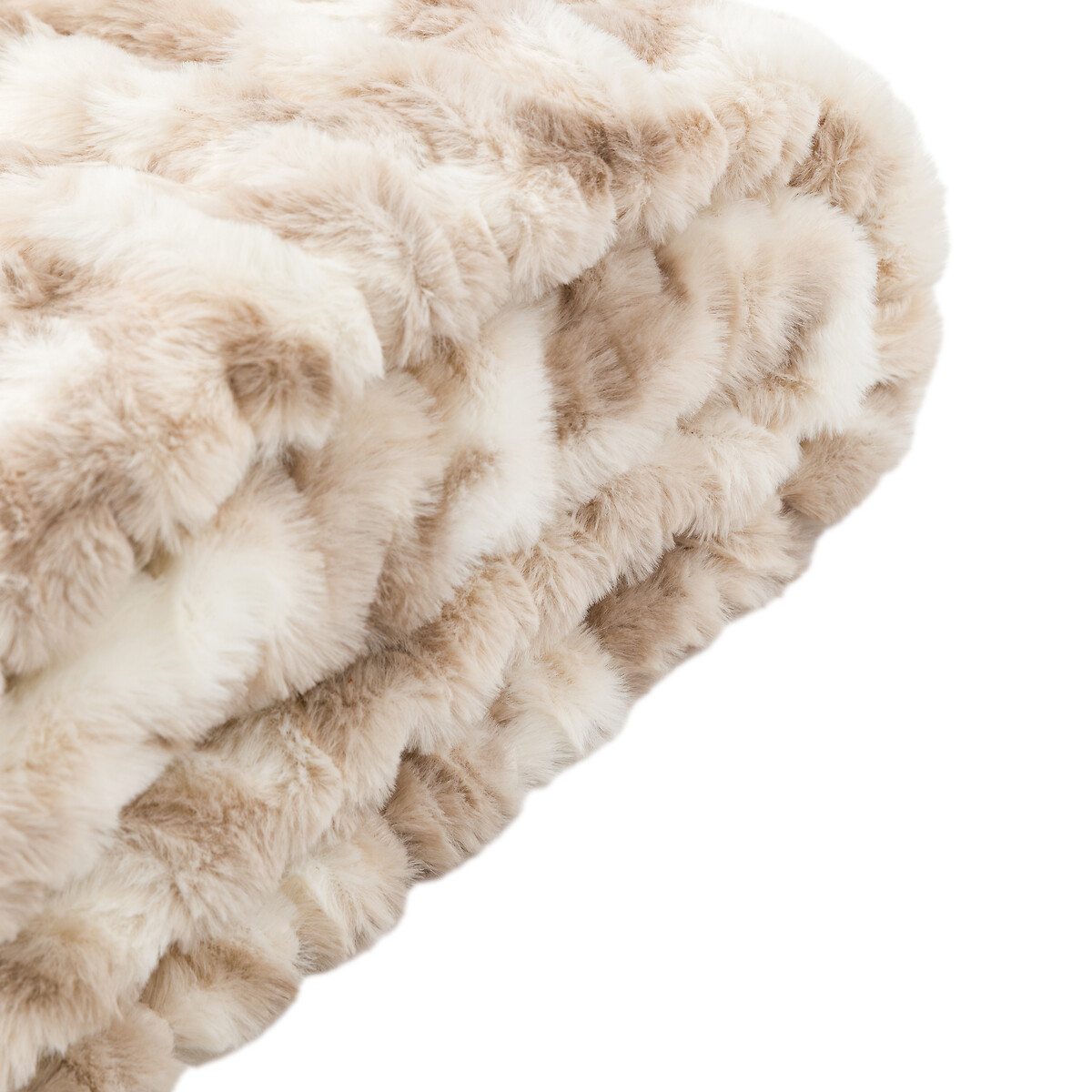 Luxe Ripple Ruched Faux Fur Throw walnut, ÉDITÉ
