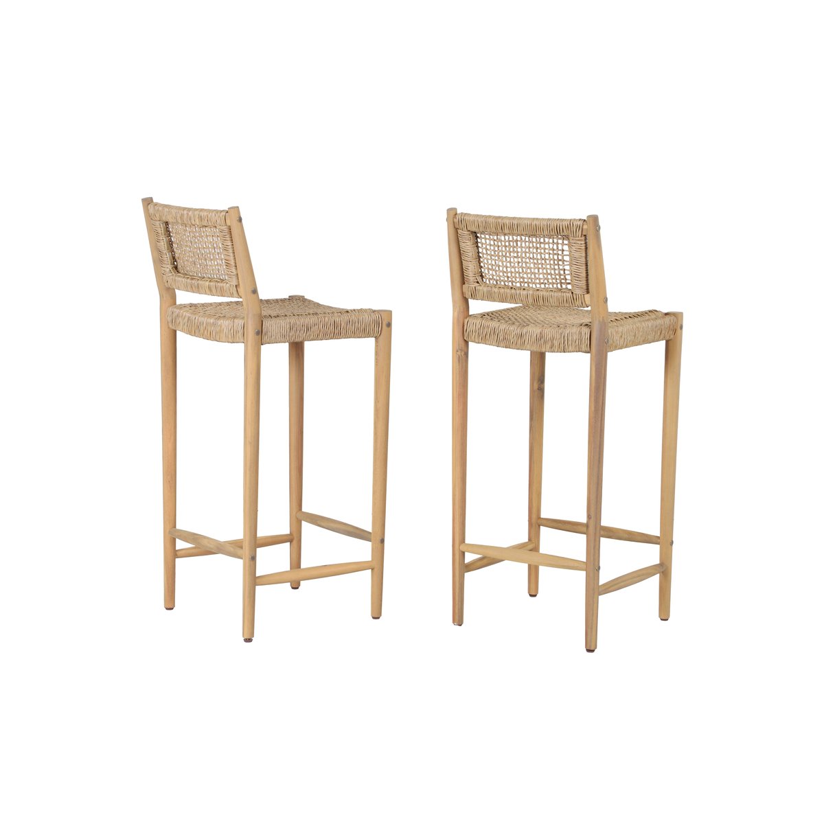 Tabourets de bar acacia (lot de 2)  NURI bois, BAÏTA
